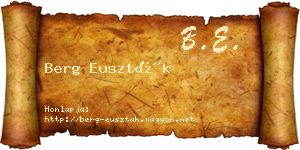 Berg Euszták névjegykártya